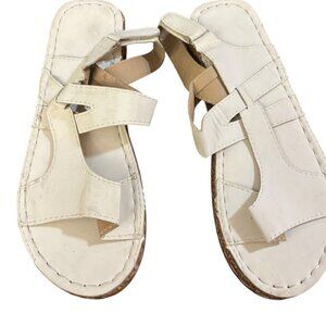 Elegant White Sandals with Cork Sole